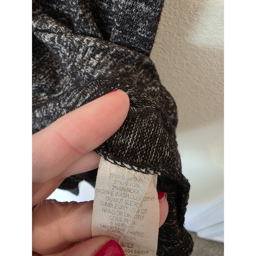 Vibe Sportswear Black Marled Soft Knit Tunic Mini Dress Sz L Street Sleeze Party - Picture 4 of 5